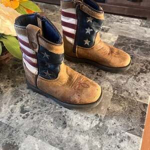 Cody James Toddler USA Flag Western Boot Broad Square Toe
